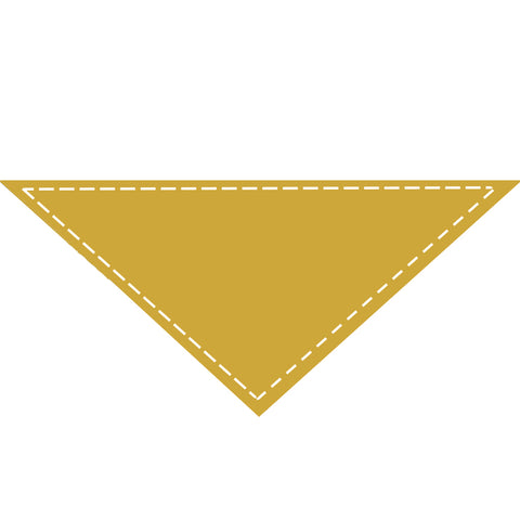 Moreloveu custom solid color yellow dog bandana with marked customizable print area on white background