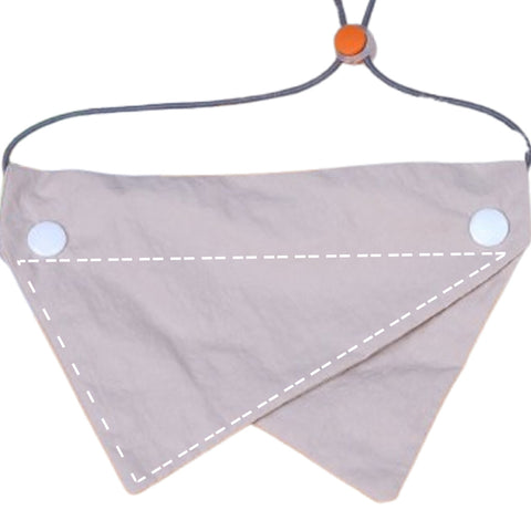 Moreloveu custom reversible dog bandana beige with snap buttons pet scarf