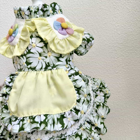 Индивидуальное платье с цветочными оборками для питомца — коллекция Daisy Garden с 3D-декором