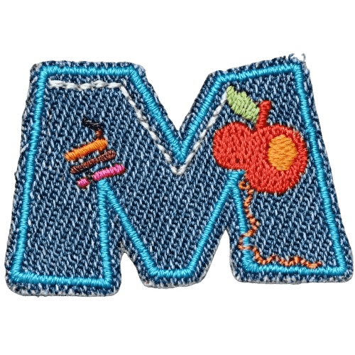 Denim Alphabet Embroidery Patches A–Z – Iron-On Sew-On Letter Appliques for DIY Jackets, Jeans & Bags by Moreloveu