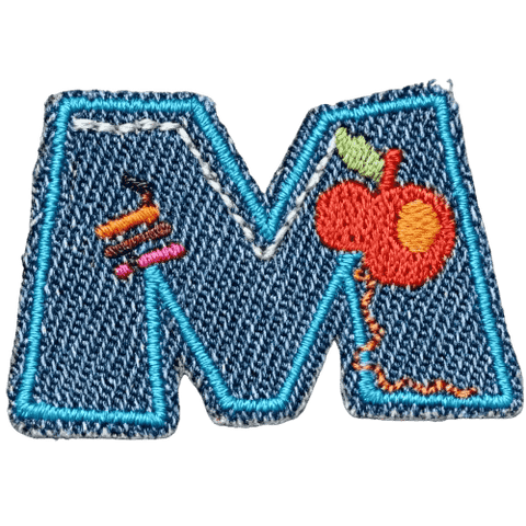 Denim Alphabet Embroidery Patches A–Z – Iron-On Sew-On Letter Appliques for DIY Jackets, Jeans & Bags by Moreloveu