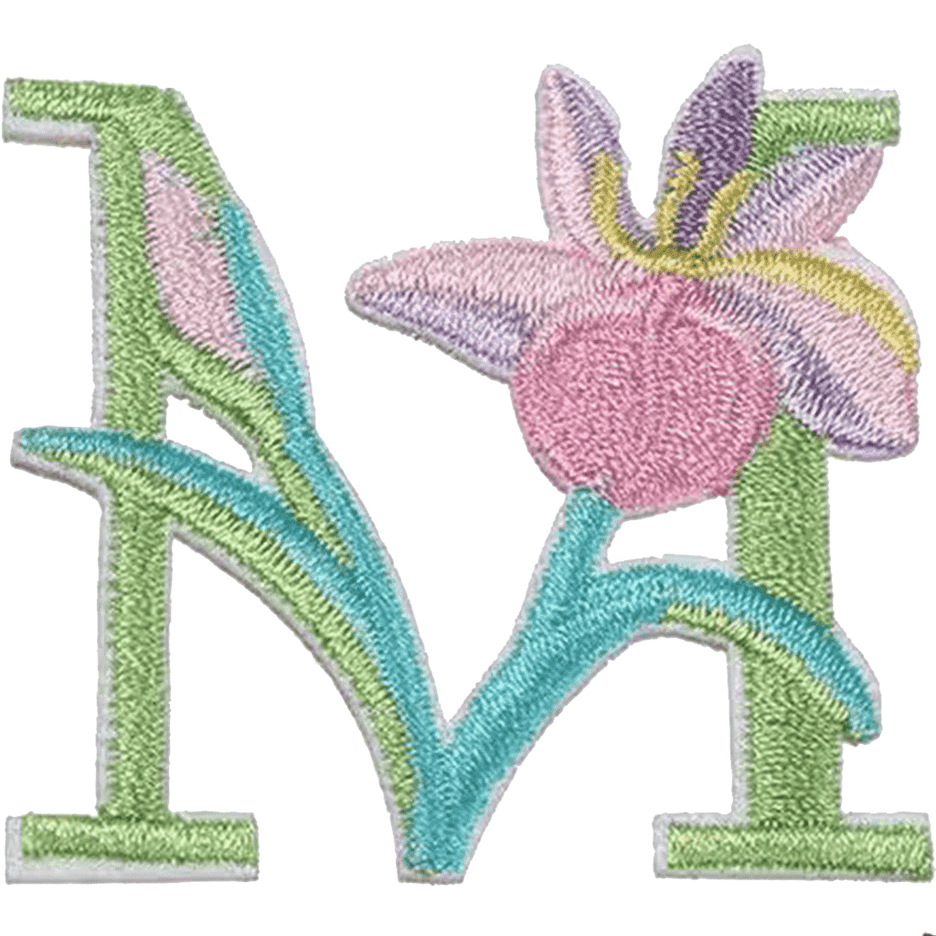 Floral Alphabet Embroidery Patches A–Z – Iron-On Sew-On Letter Appliques for Clothes, Bags & Crafts by Moreloveu