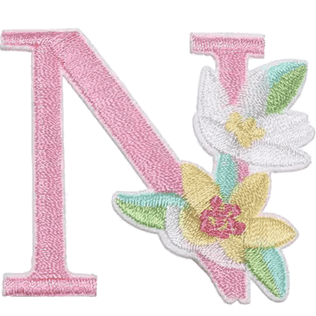 Floral Alphabet Embroidery Patches A–Z – Iron-On Sew-On Letter Appliques for Clothes, Bags & Crafts by Moreloveu