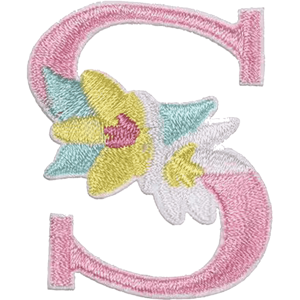 Floral Alphabet Embroidery Patches A–Z – Iron-On Sew-On Letter Appliques for Clothes, Bags & Crafts by Moreloveu