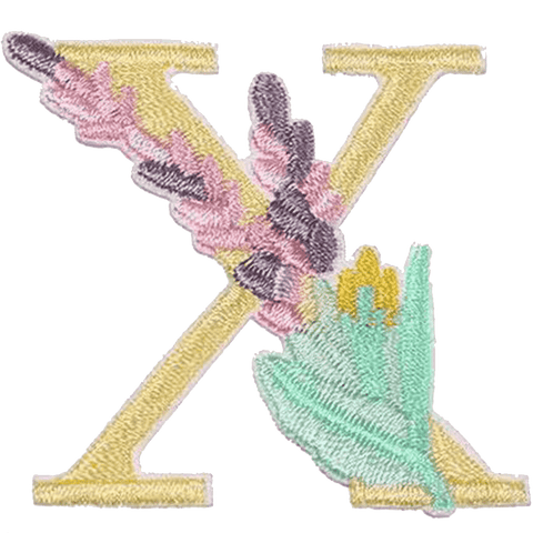 Floral Alphabet Embroidery Patches A–Z – Iron-On Sew-On Letter Appliques for Clothes, Bags & Crafts by Moreloveu